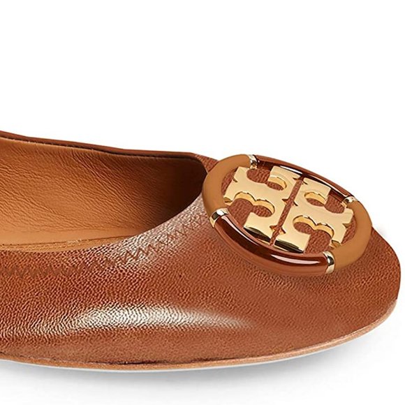 Tory Burch Multi-Logo Ballet Flats Tan 9.5 10 - Picture 9 of 11